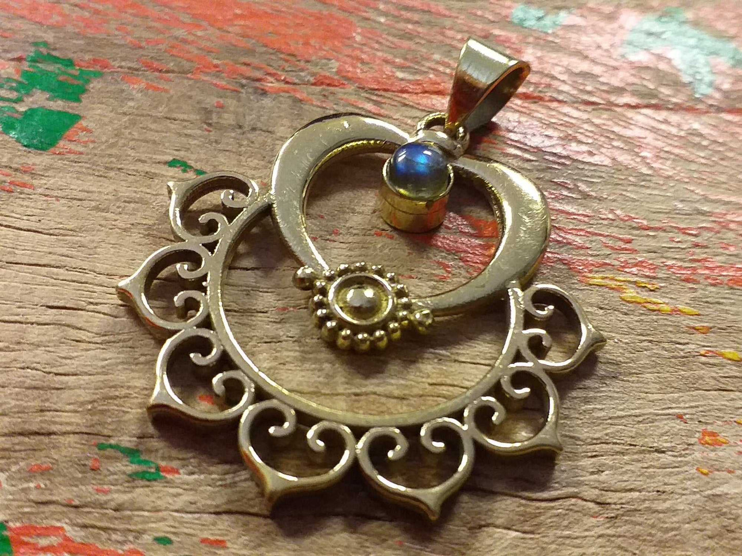 Heart Lotus Stone Pendant