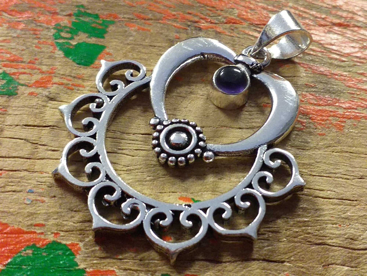 Heart Lotus Stone Pendant