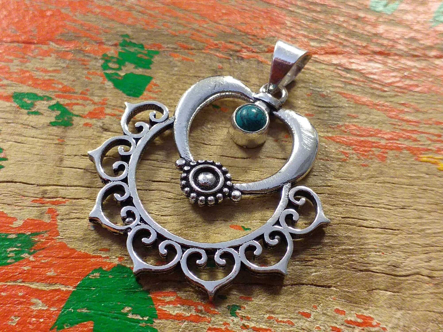Heart Lotus Stone Pendant