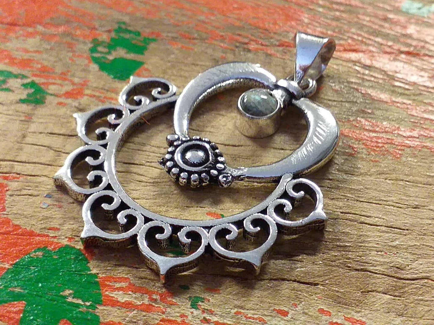 Heart Lotus Stone Pendant