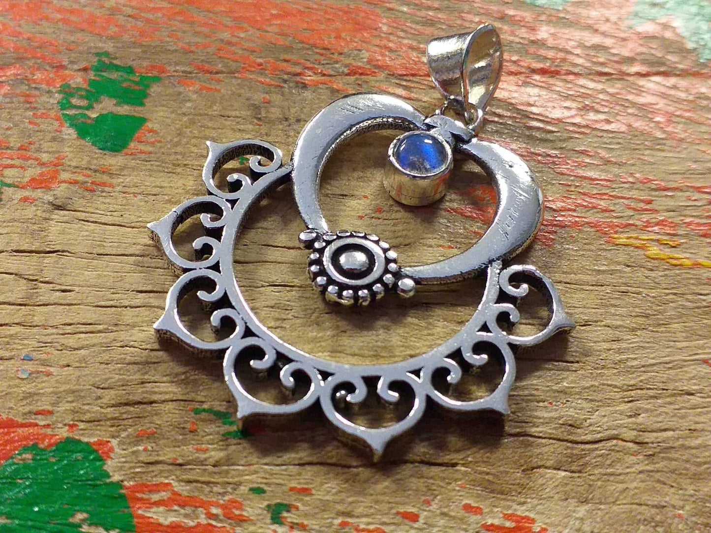 Heart Lotus Stone Pendant