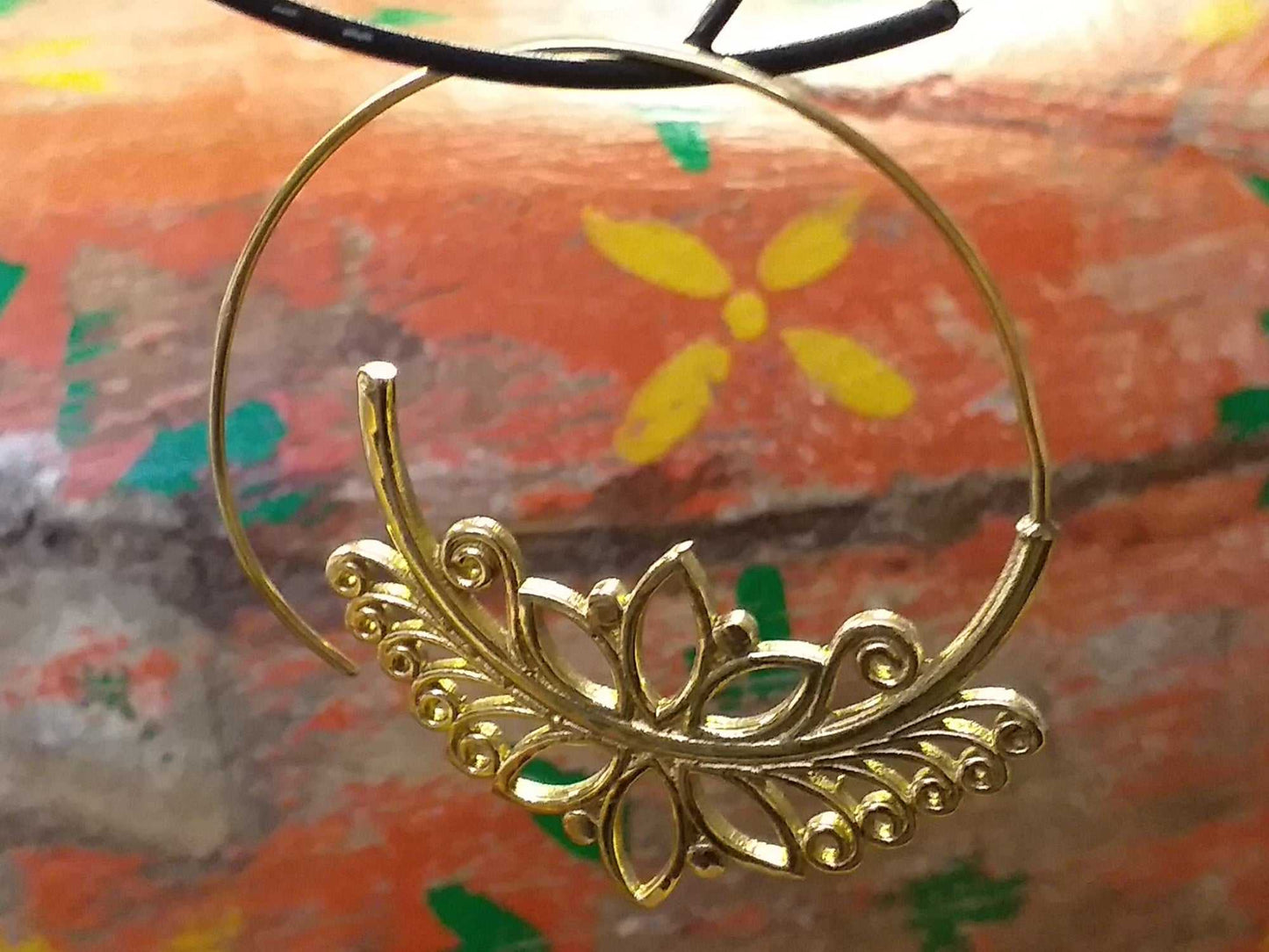 Lotus Circle Earrings
