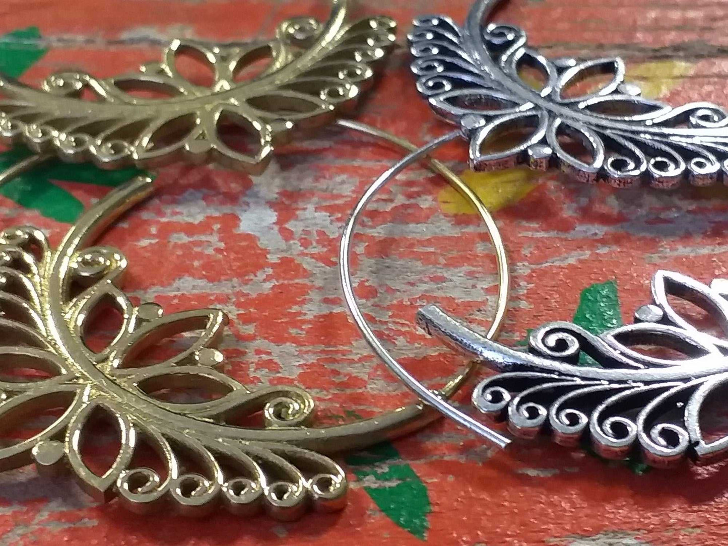 Lotus Circle Earrings