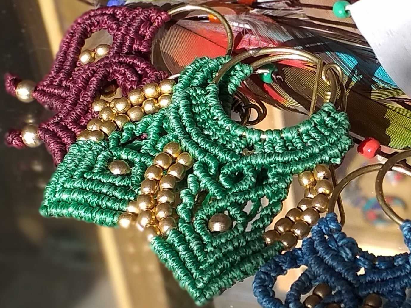 Macrame Hoop Earrings