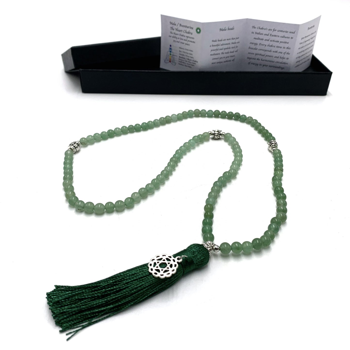 Aventurine Mala Heart Chakara Necklace