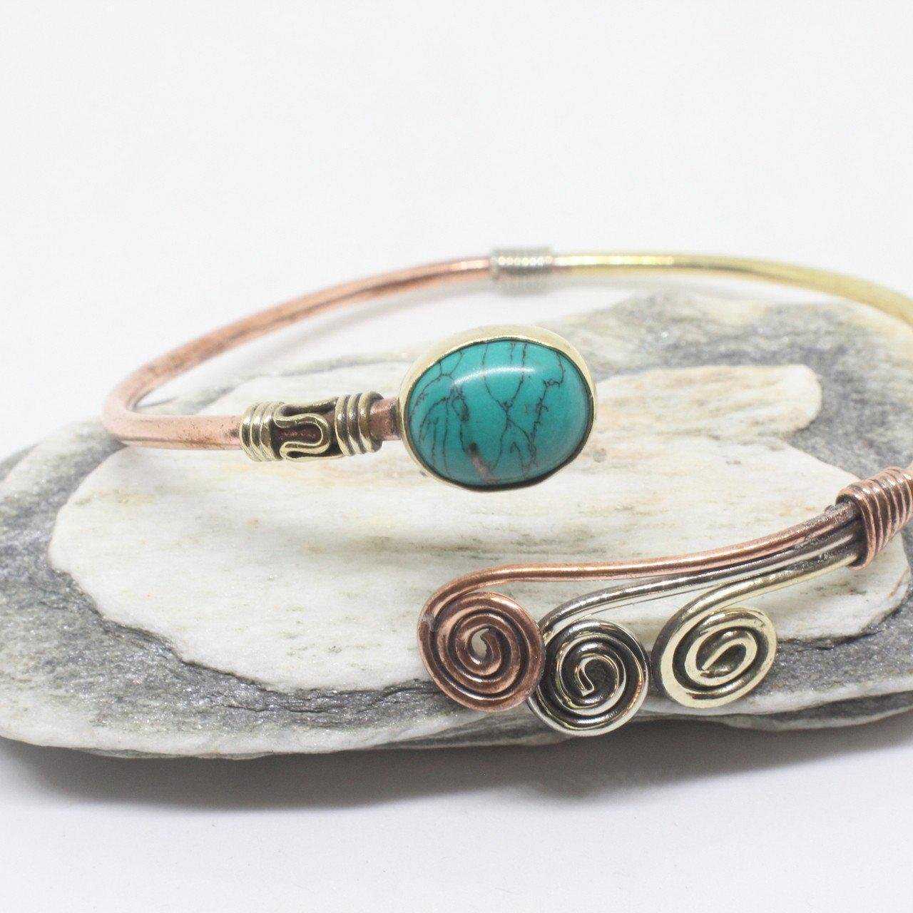 3 Metal Peacock Bangle