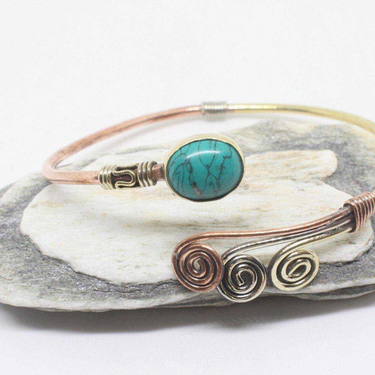 3 Metal Peacock Bangle