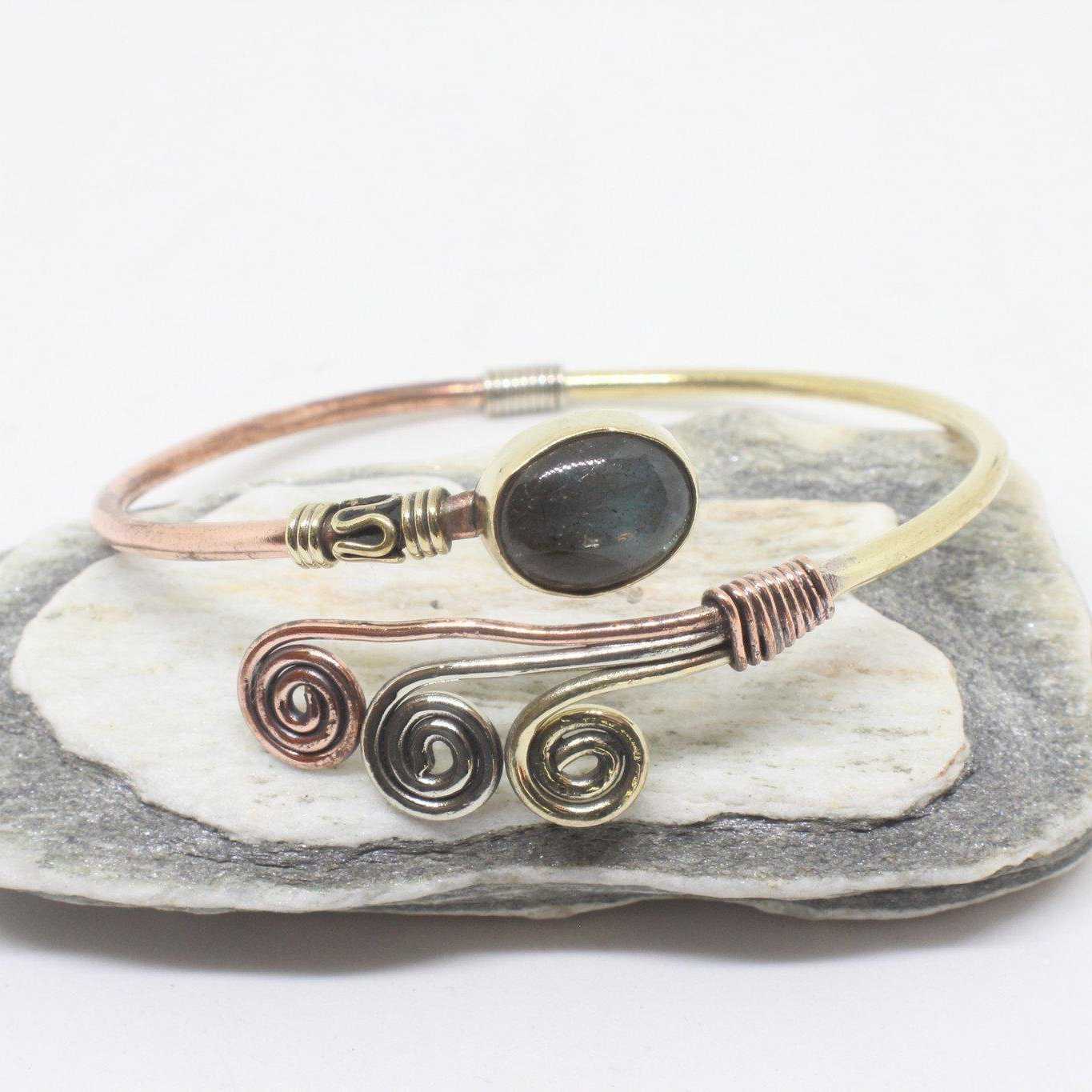3 Metal Peacock Bangle