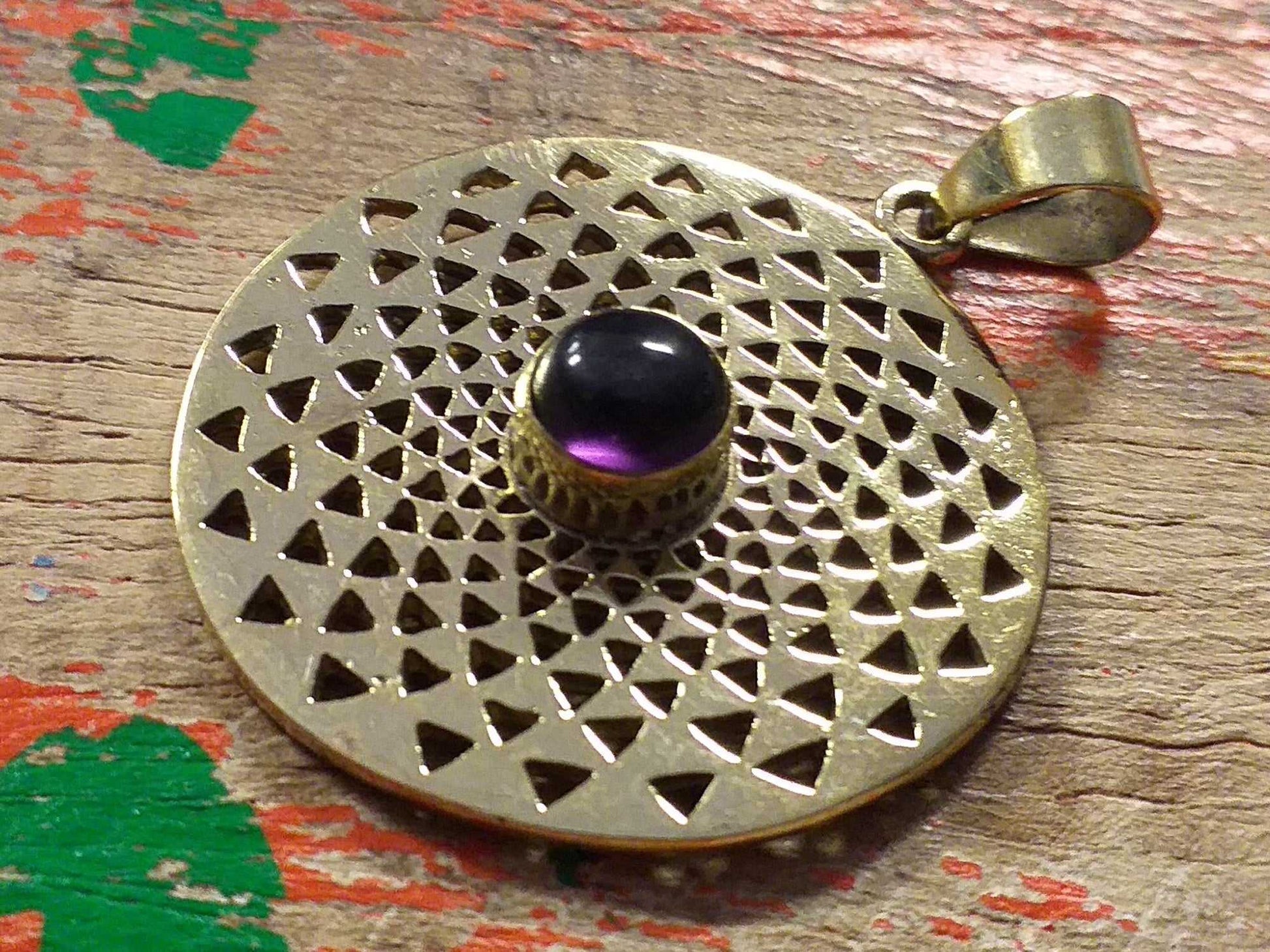 Sacred Flower Stone Pendant