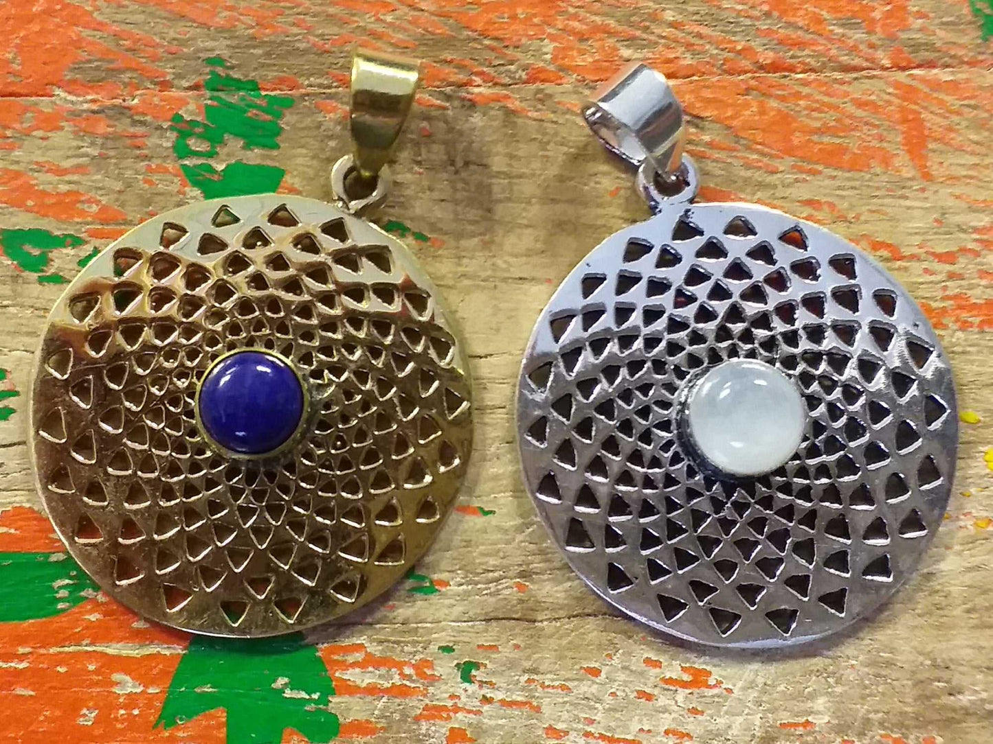 Sacred Flower Stone Pendant