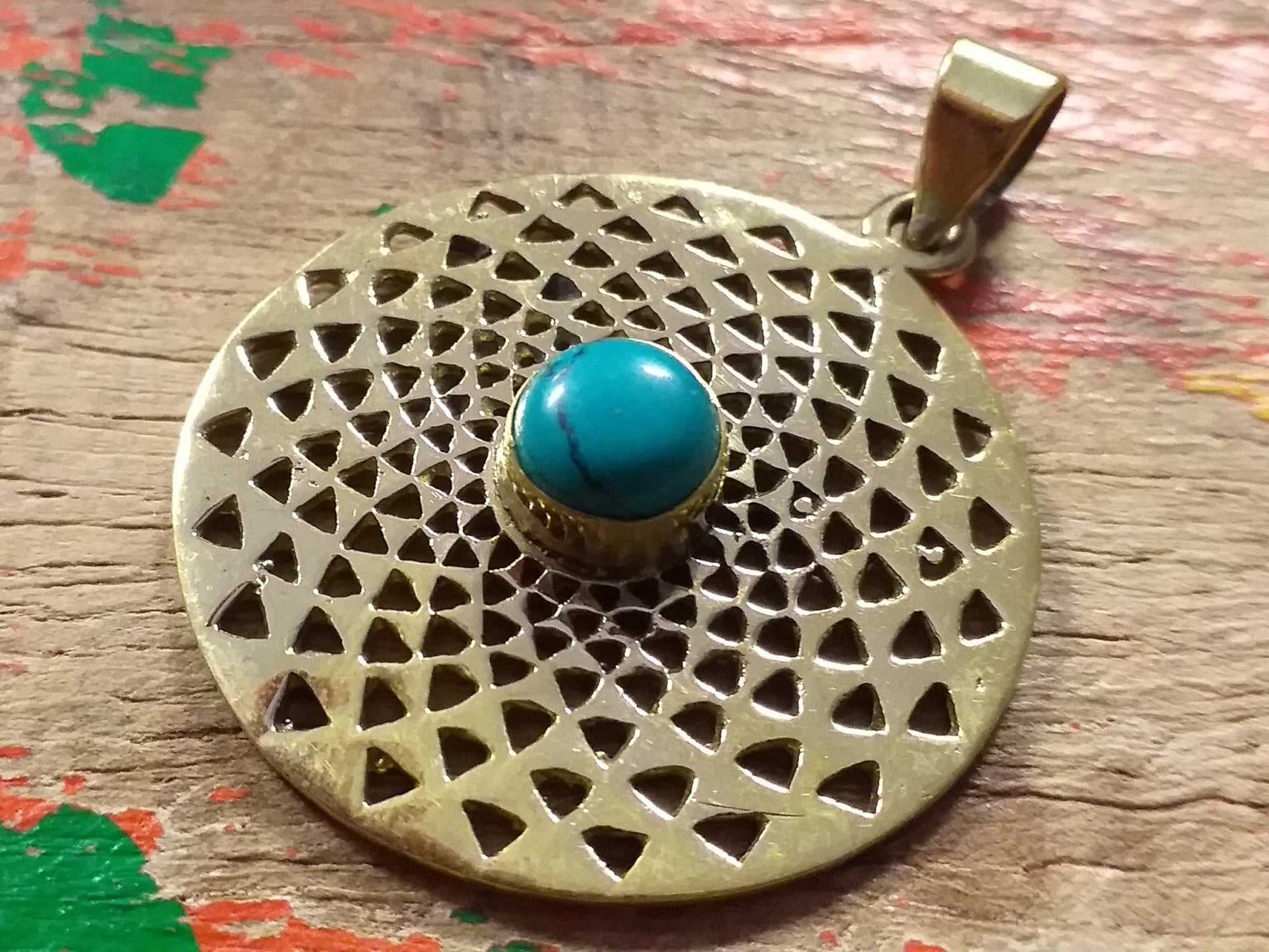 Sacred Flower Stone Pendant
