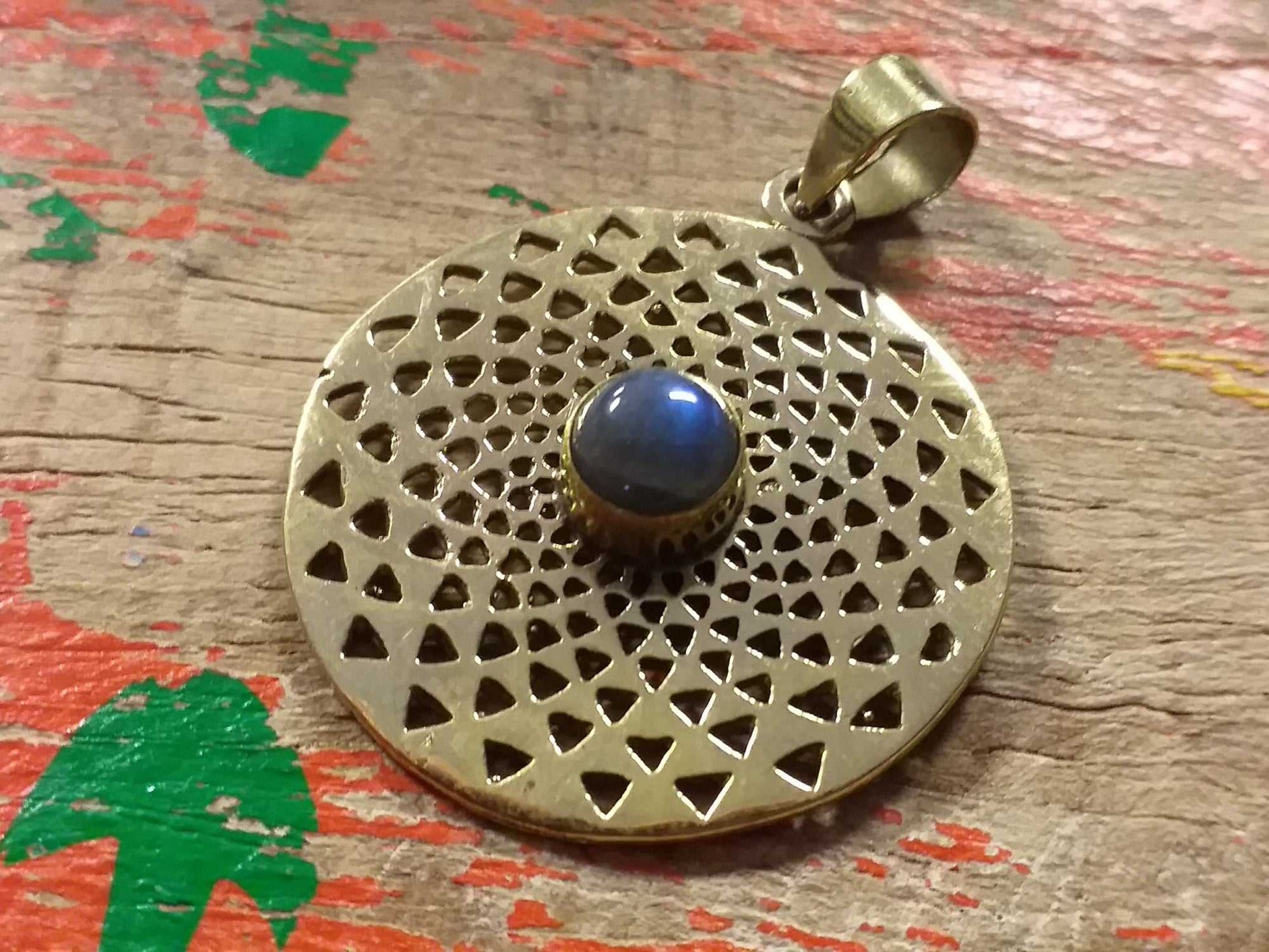 Sacred Flower Stone Pendant
