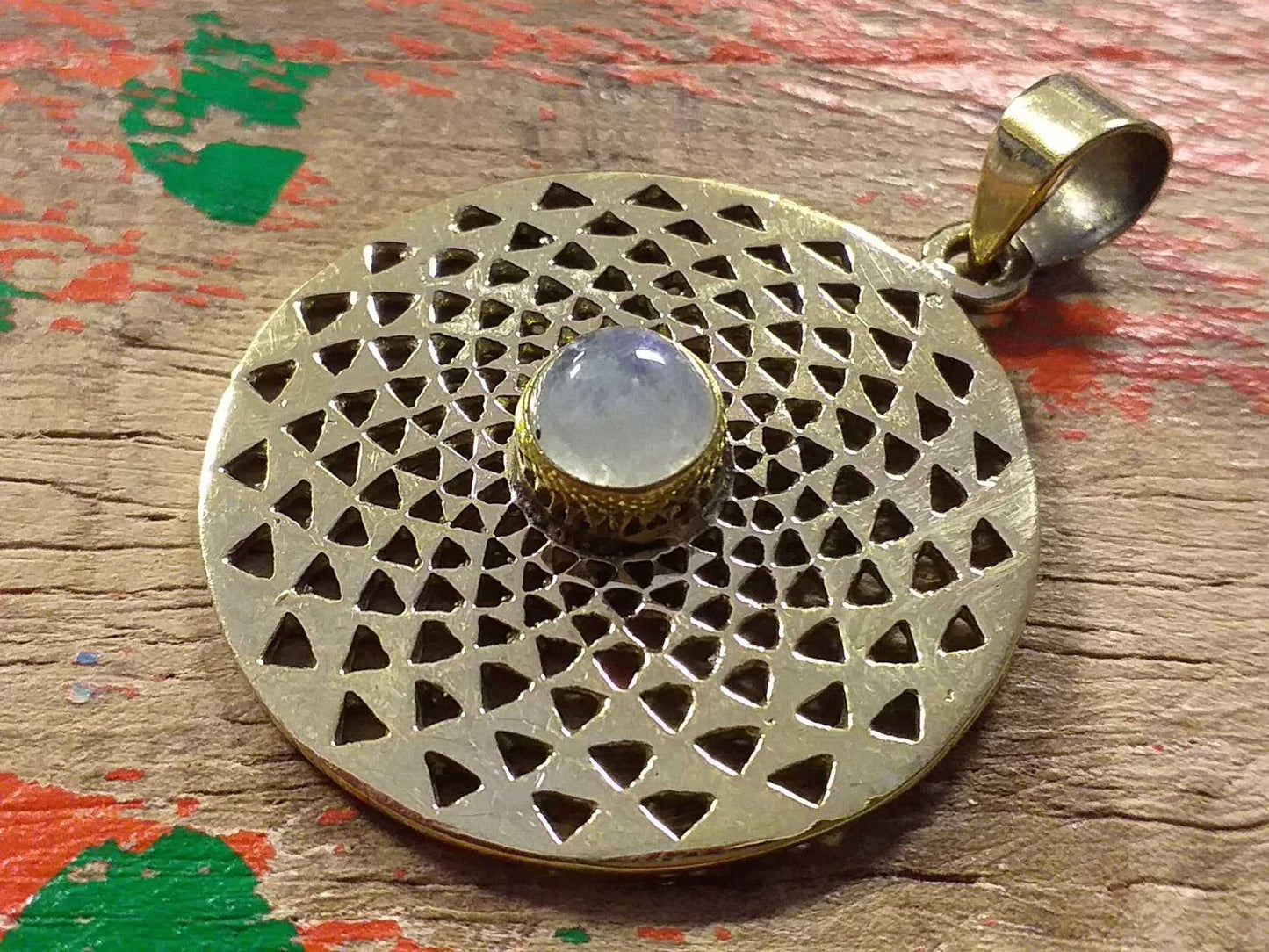 Sacred Flower Stone Pendant