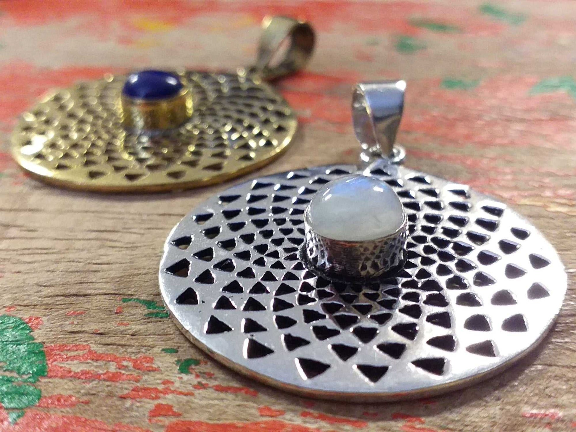 Sacred Flower Stone Pendant