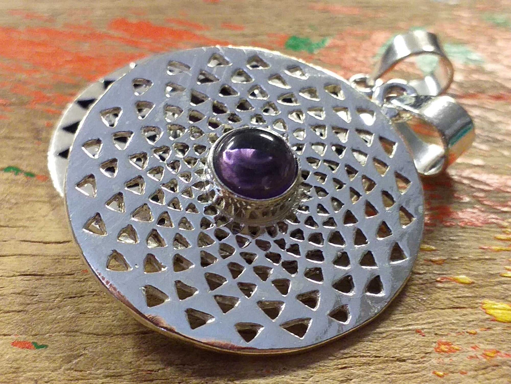 Sacred Flower Stone Pendant