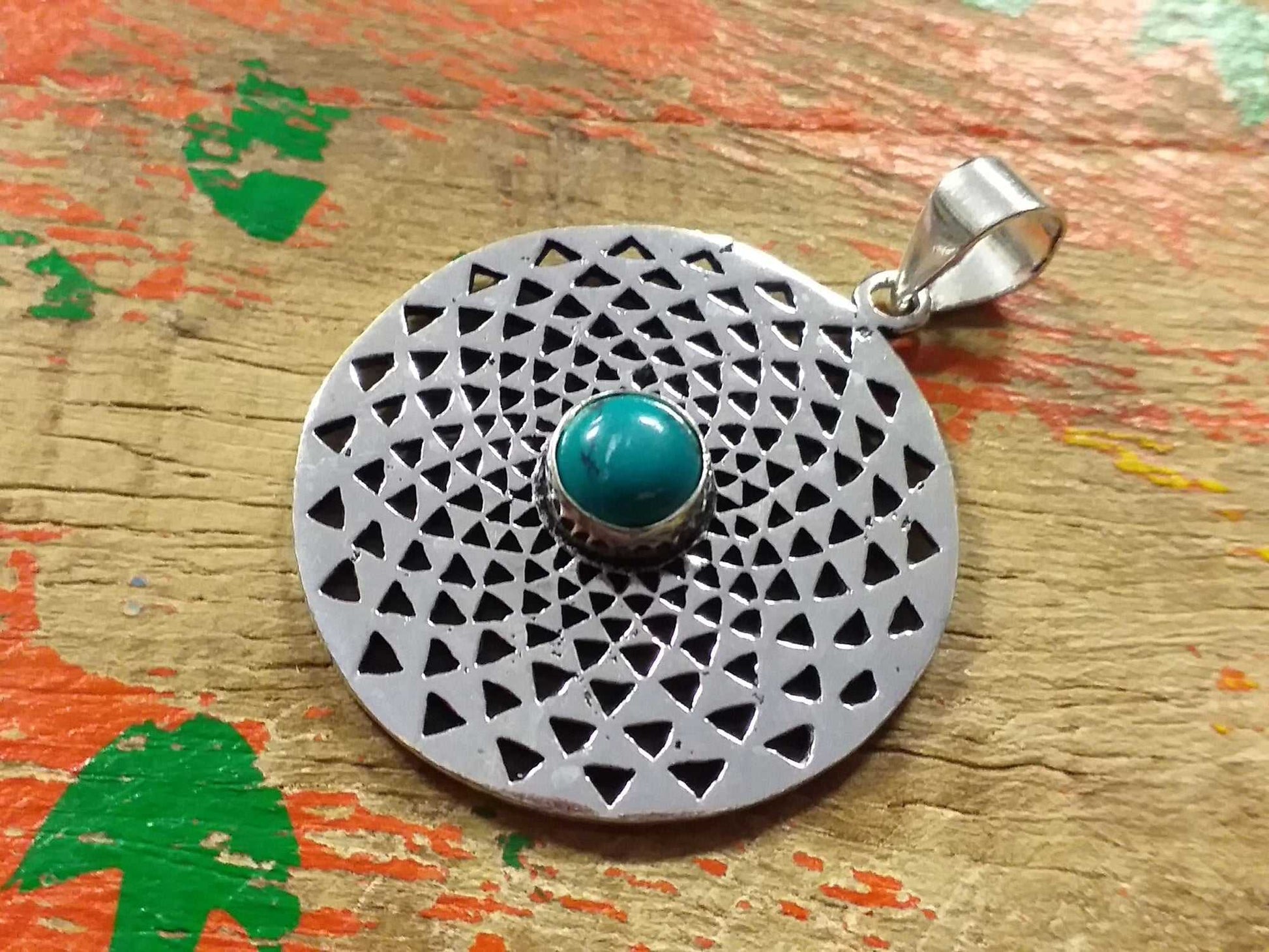 Sacred Flower Stone Pendant
