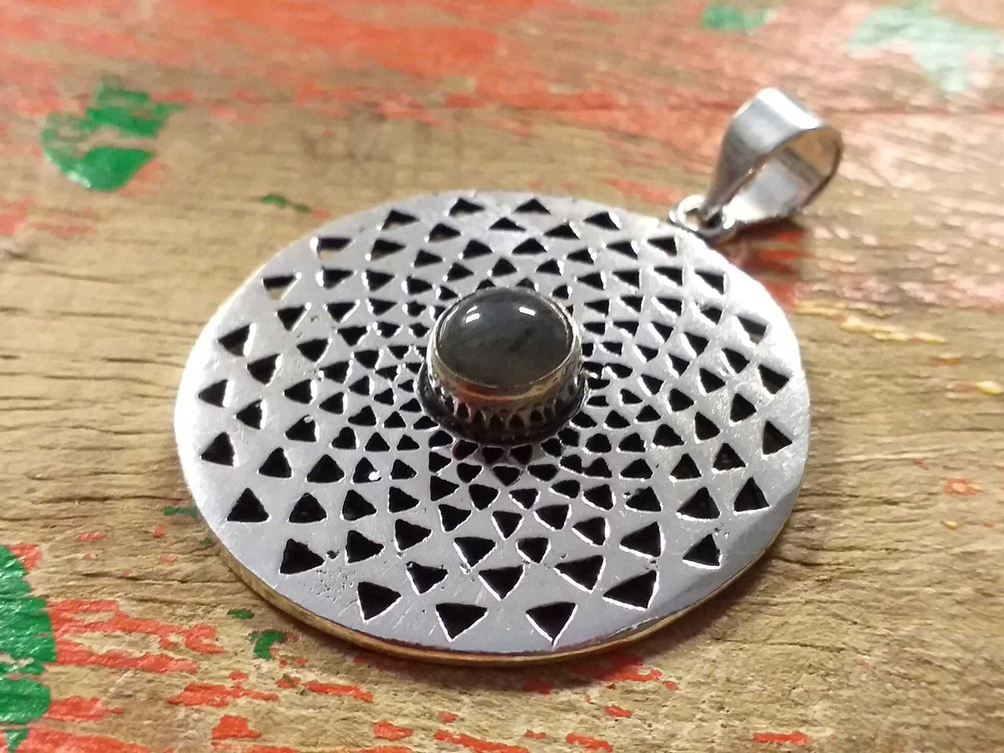 Sacred Flower Stone Pendant