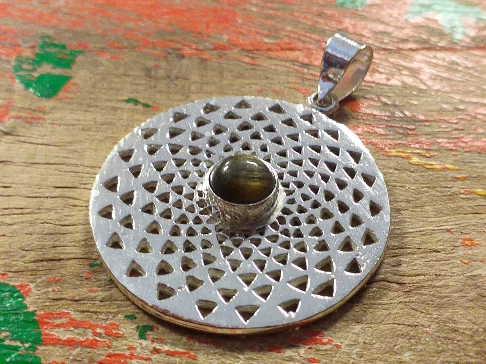 Sacred Flower Stone Pendant