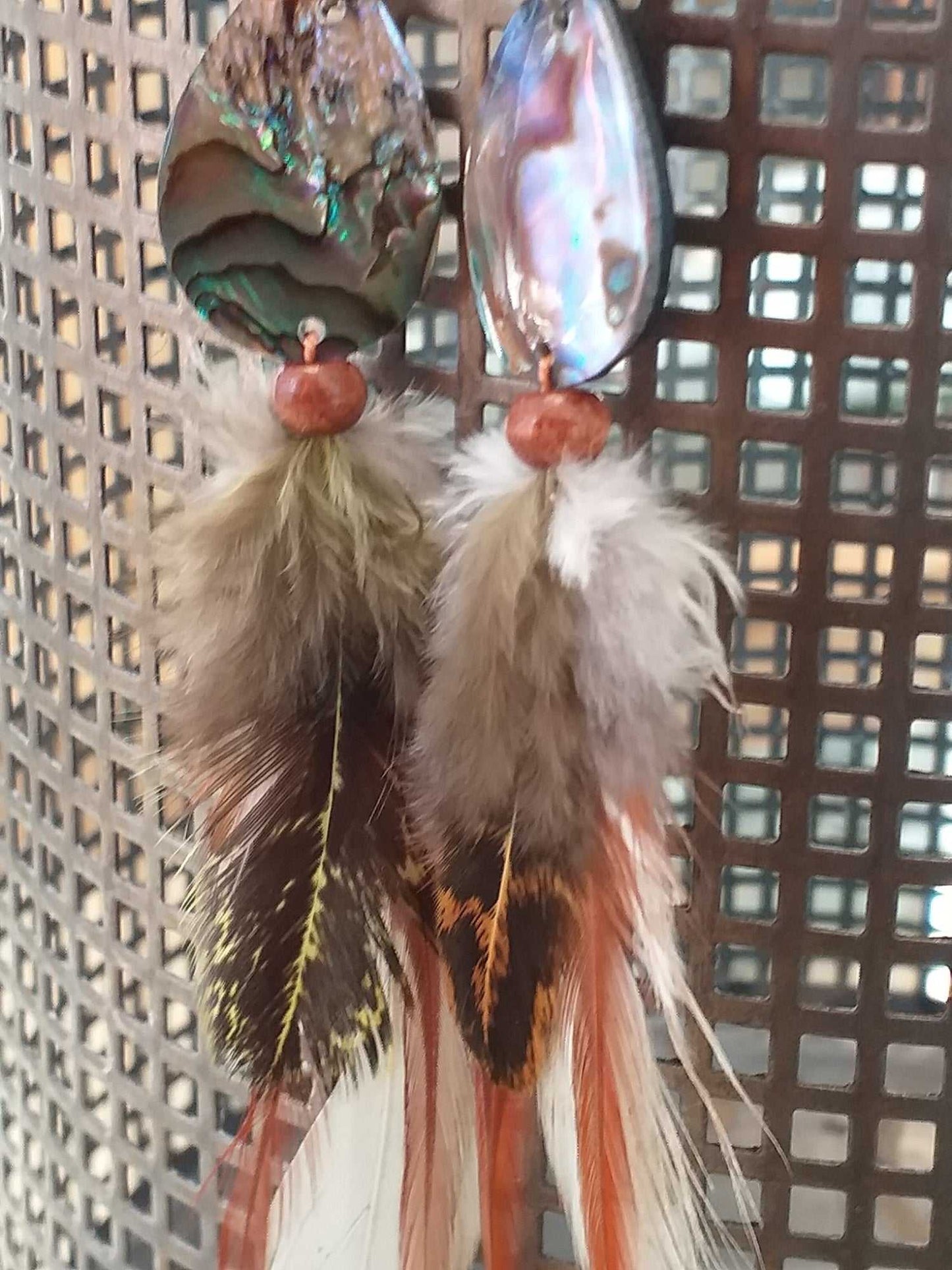 Shell and Feather Earrings