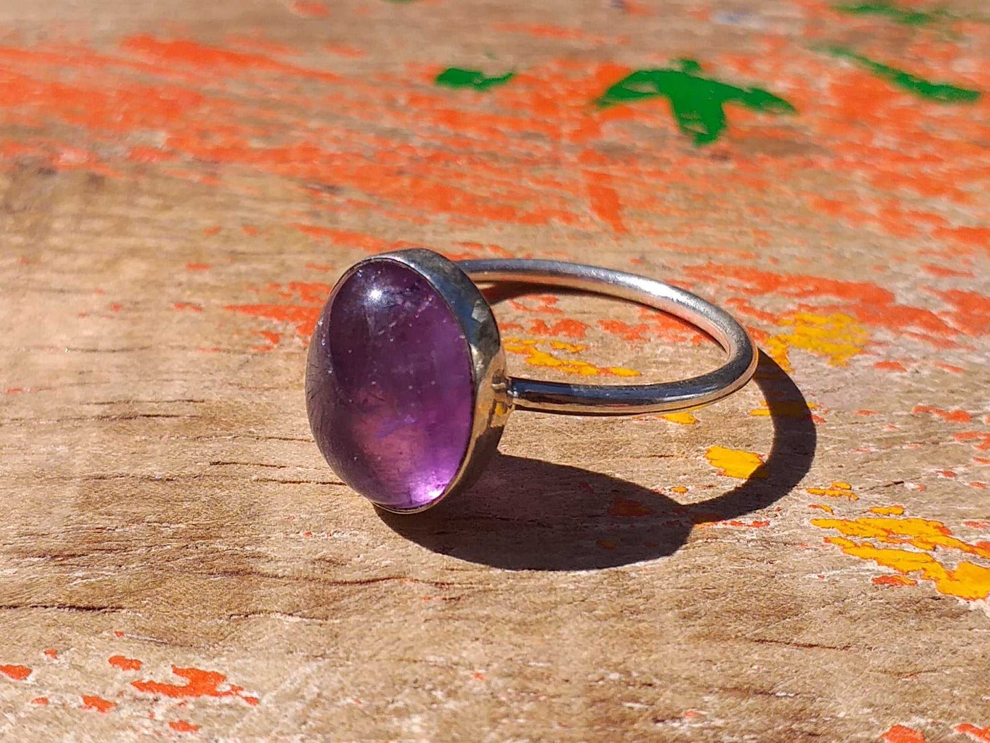 Sterling Amethyst Ring 13x10mm Size 8