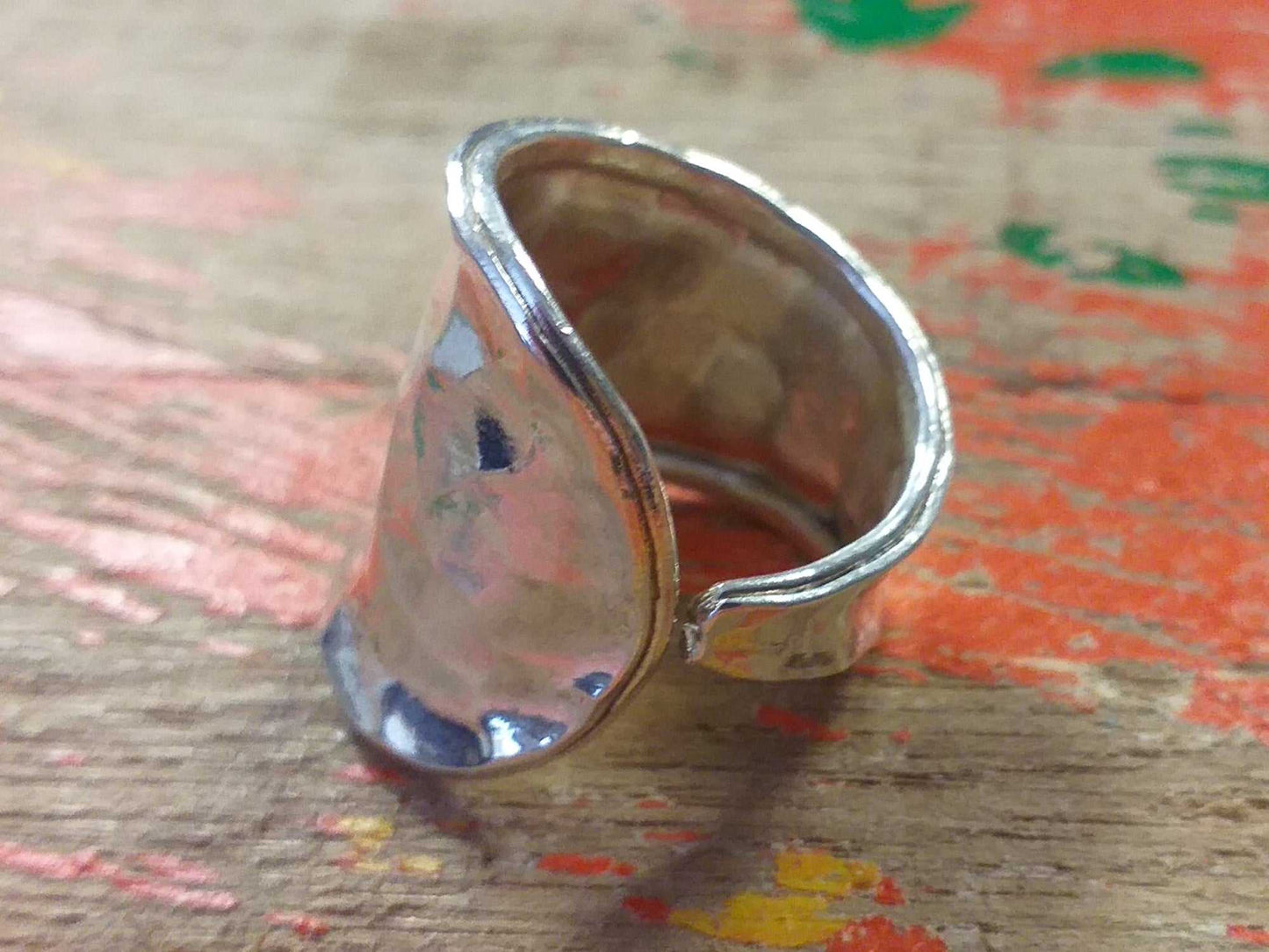 Sterling Beaten Wrap Ring 24mm