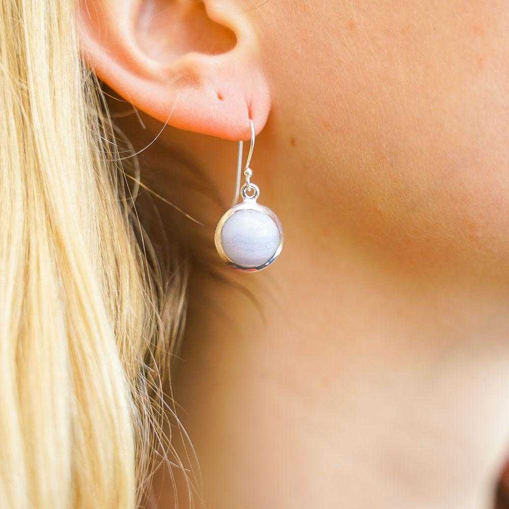 Neldor Lace Agate Circle Earrings