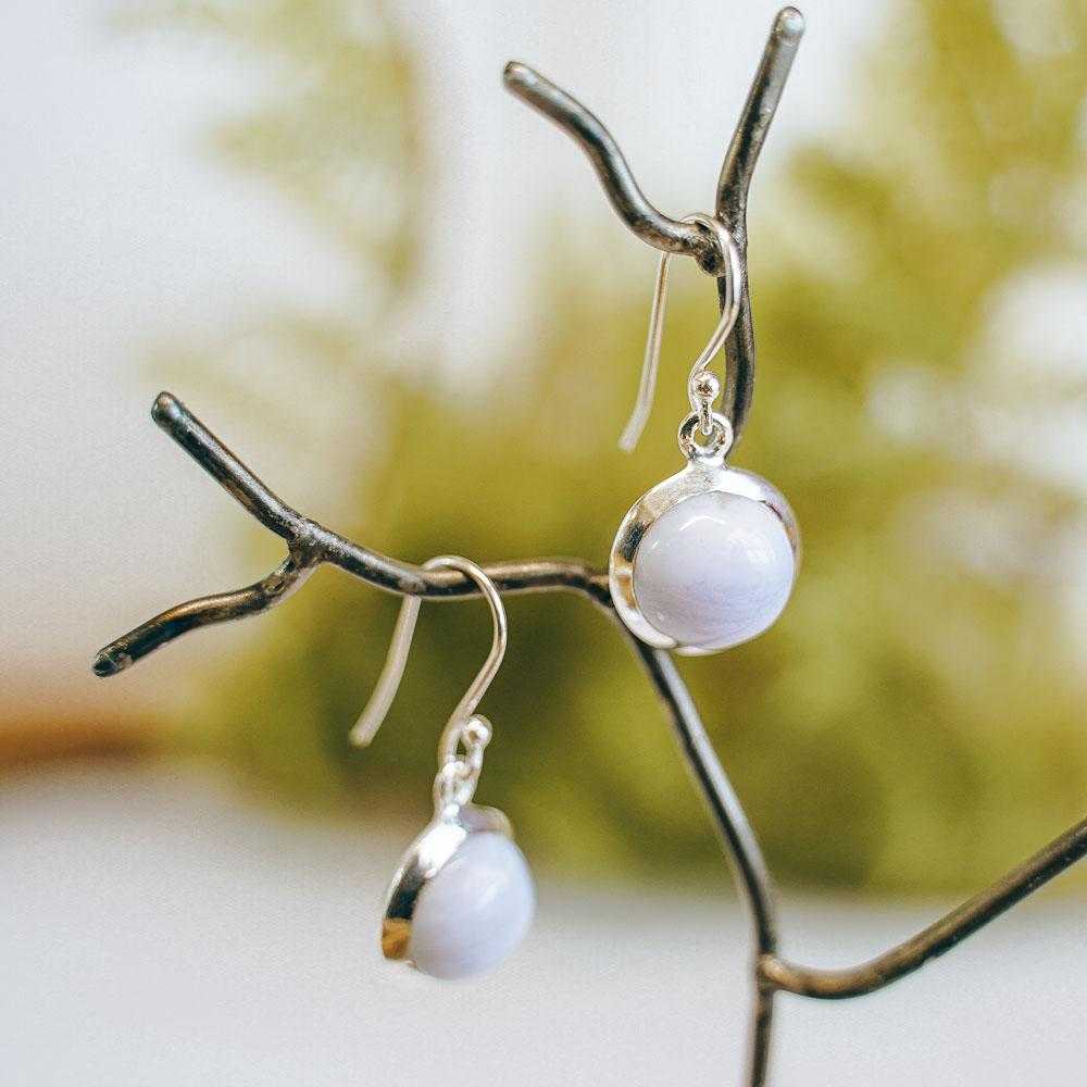 Neldor Lace Agate Circle Earrings