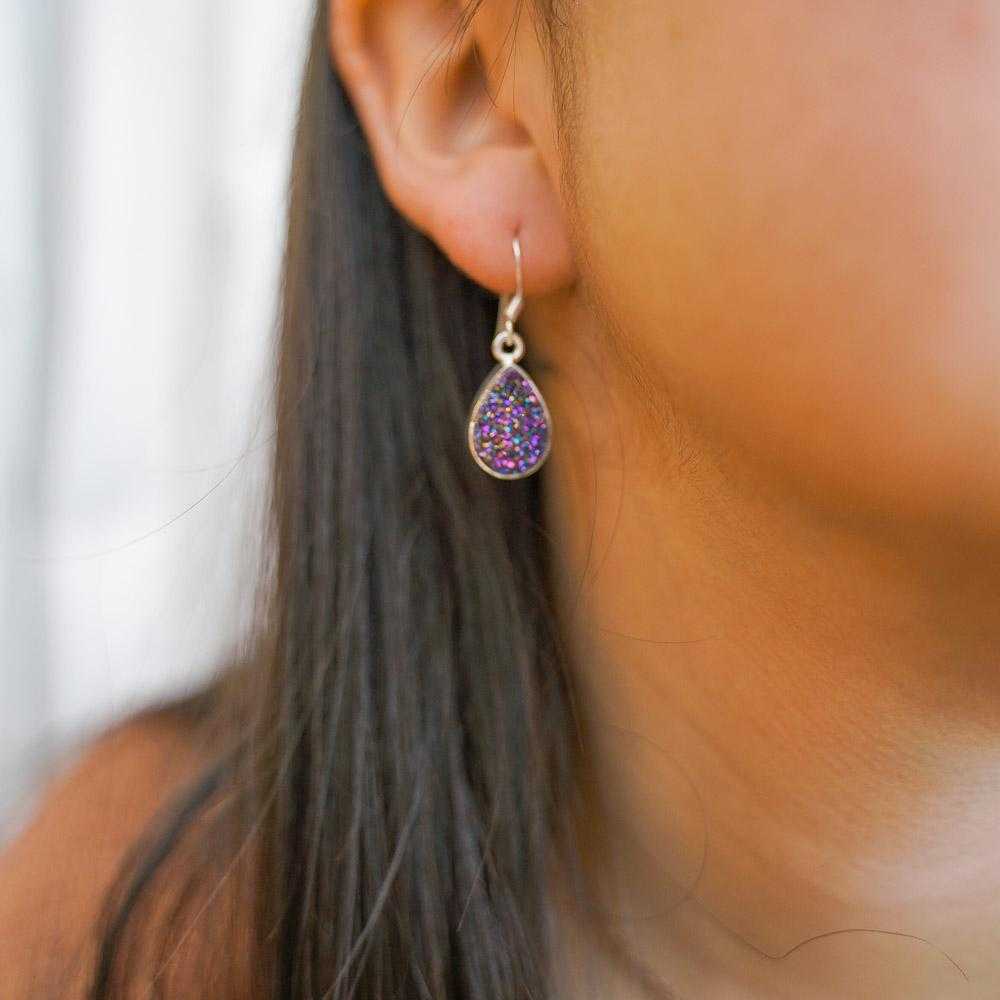 Sunny Skies Druzy Gemstone Sterling Silver Earrings