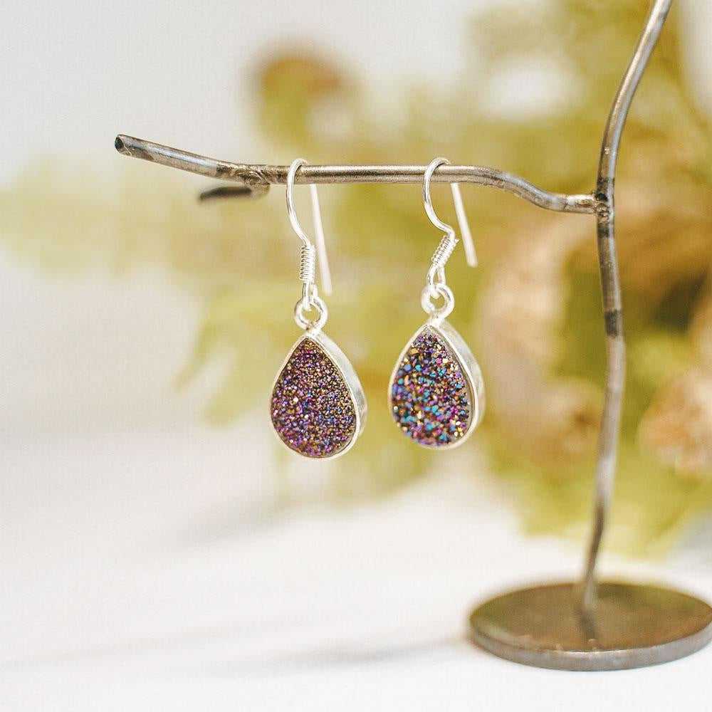 Sunny Skies Druzy Gemstone Sterling Silver Earrings