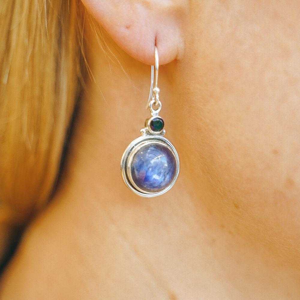Sasha Blue Kyanite Round Earrings