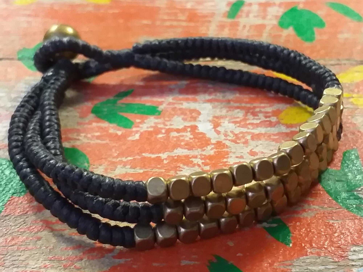 Triple Brass Bead Bracelet
