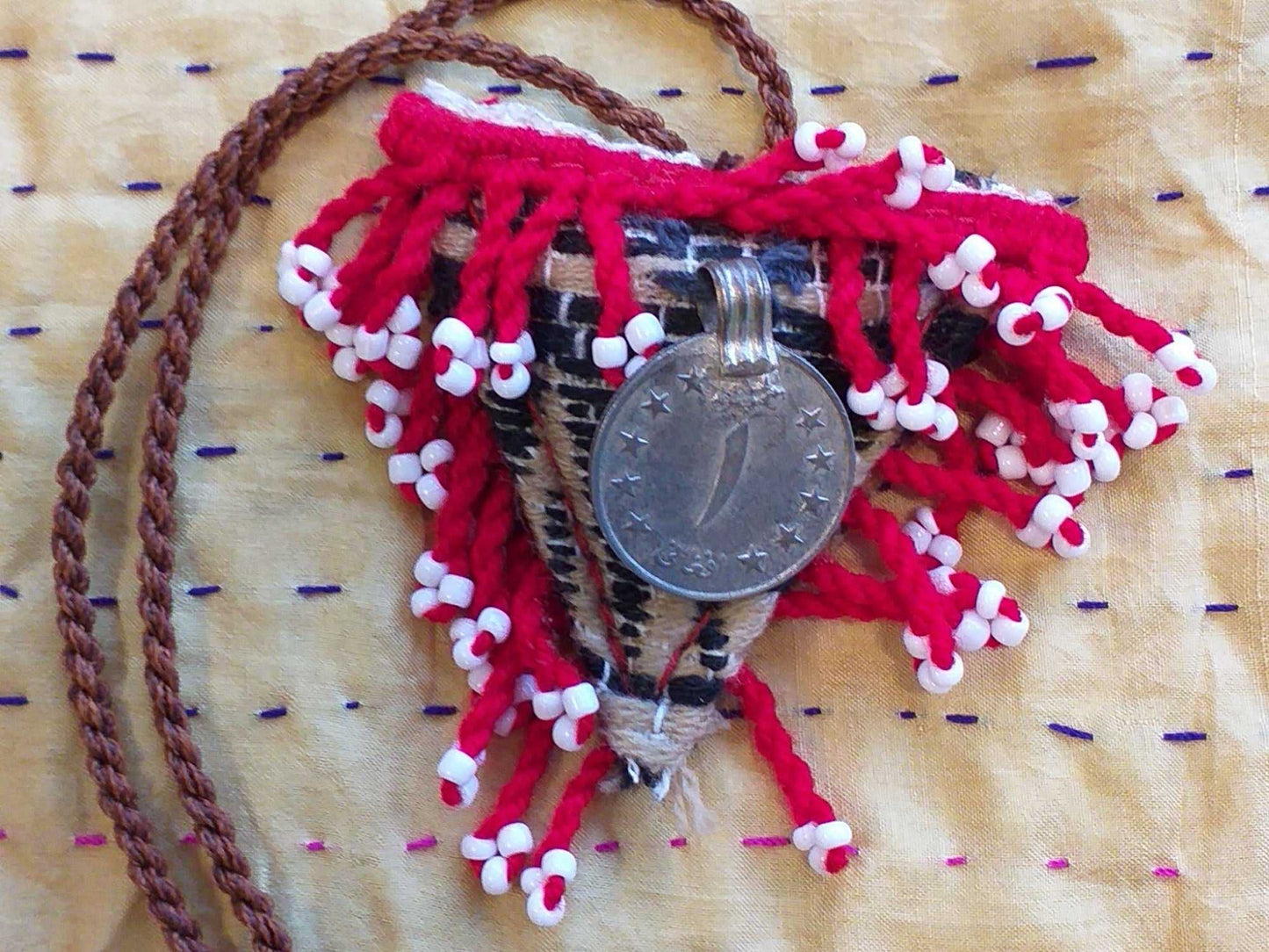 Vintage Kuchi Fabric Necklace