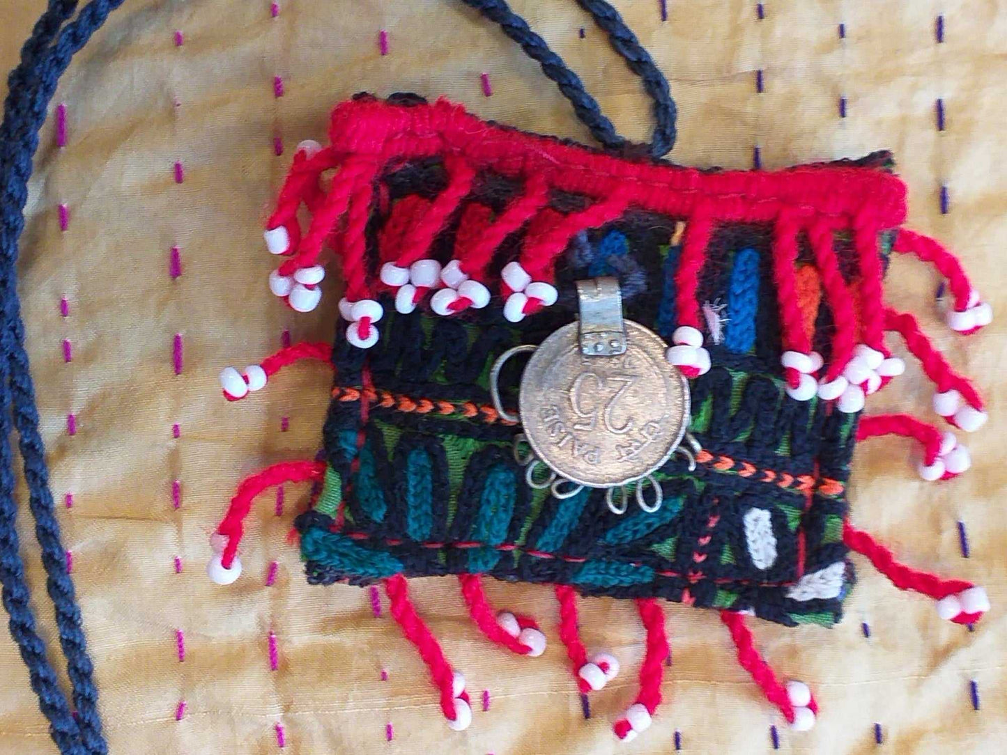 Vintage Kuchi Fabric Necklace