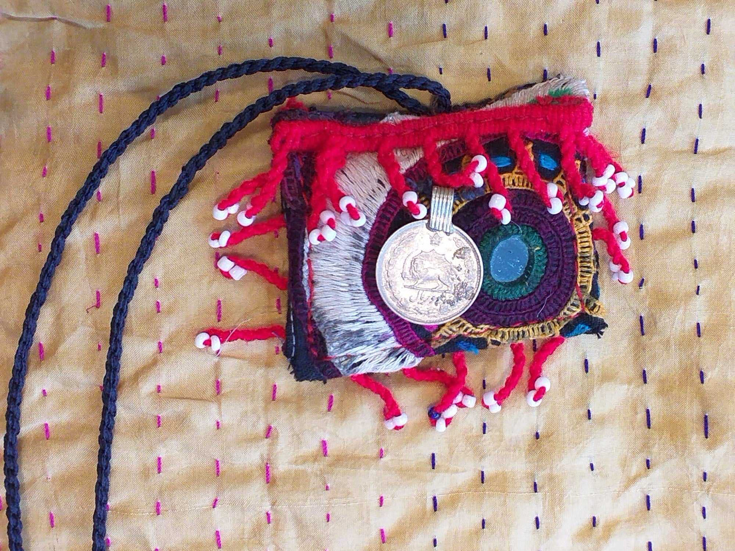Vintage Kuchi Fabric Necklace