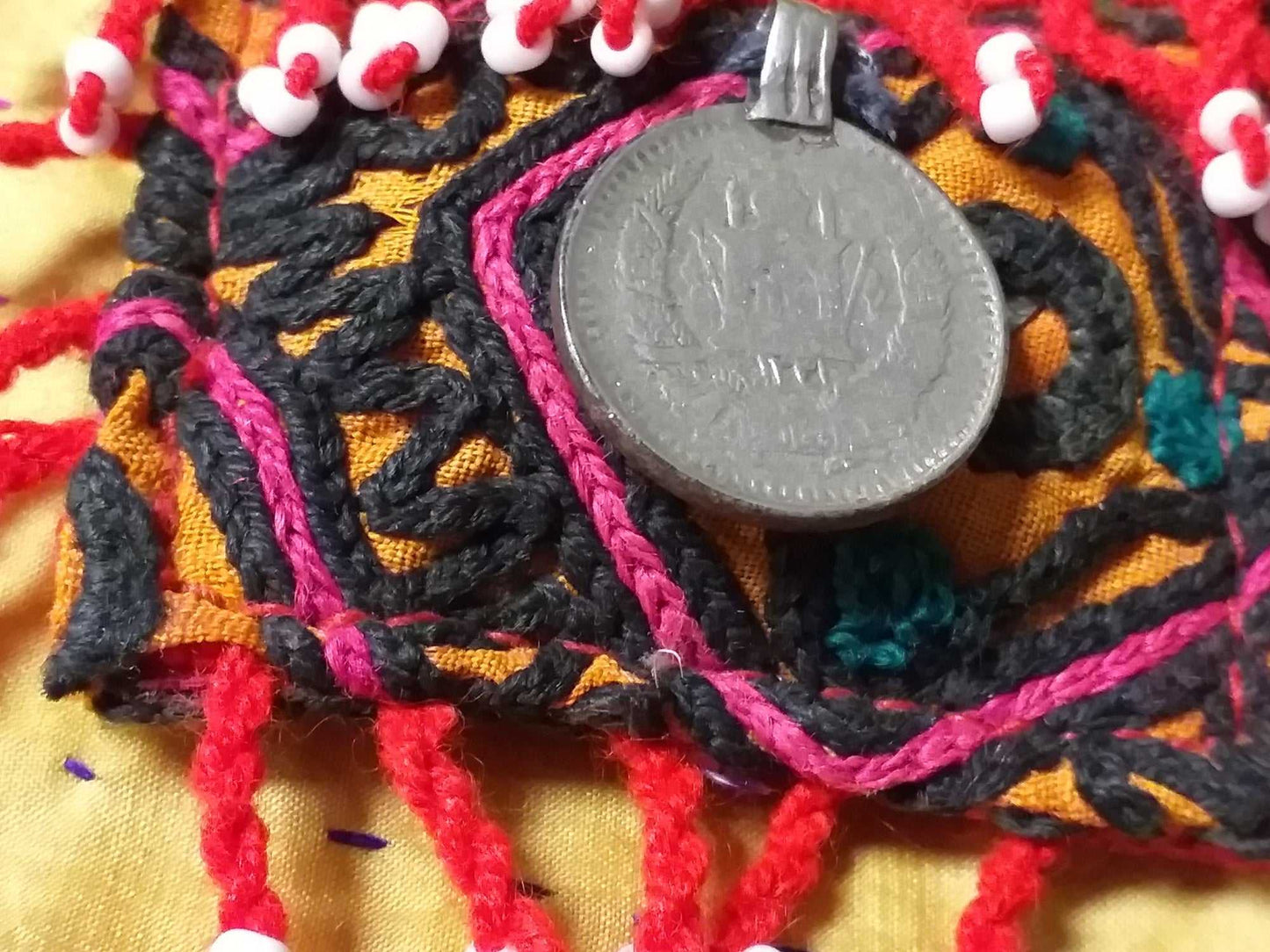 Vintage Kuchi Fabric Necklace