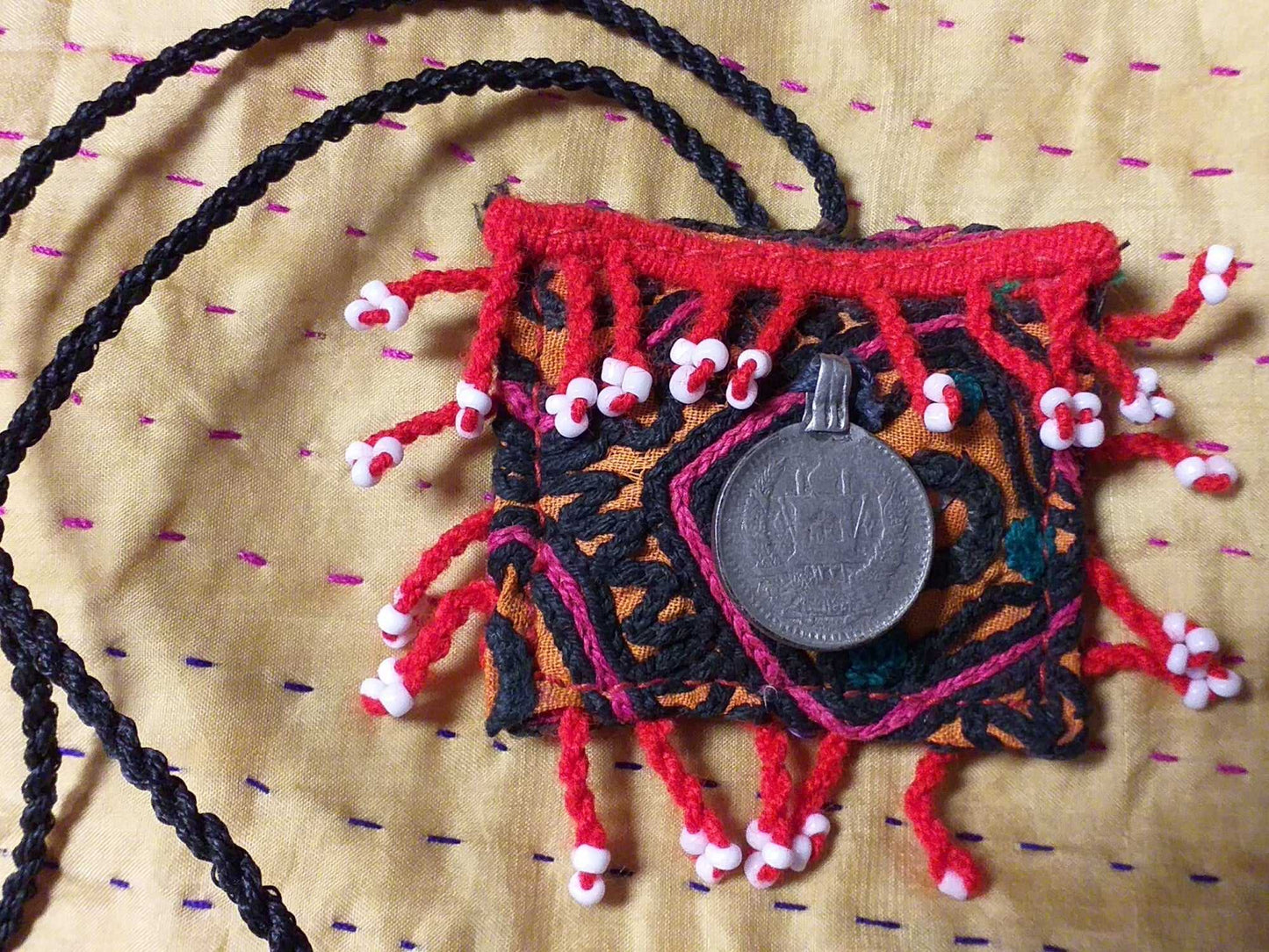 Vintage Kuchi Fabric Necklace