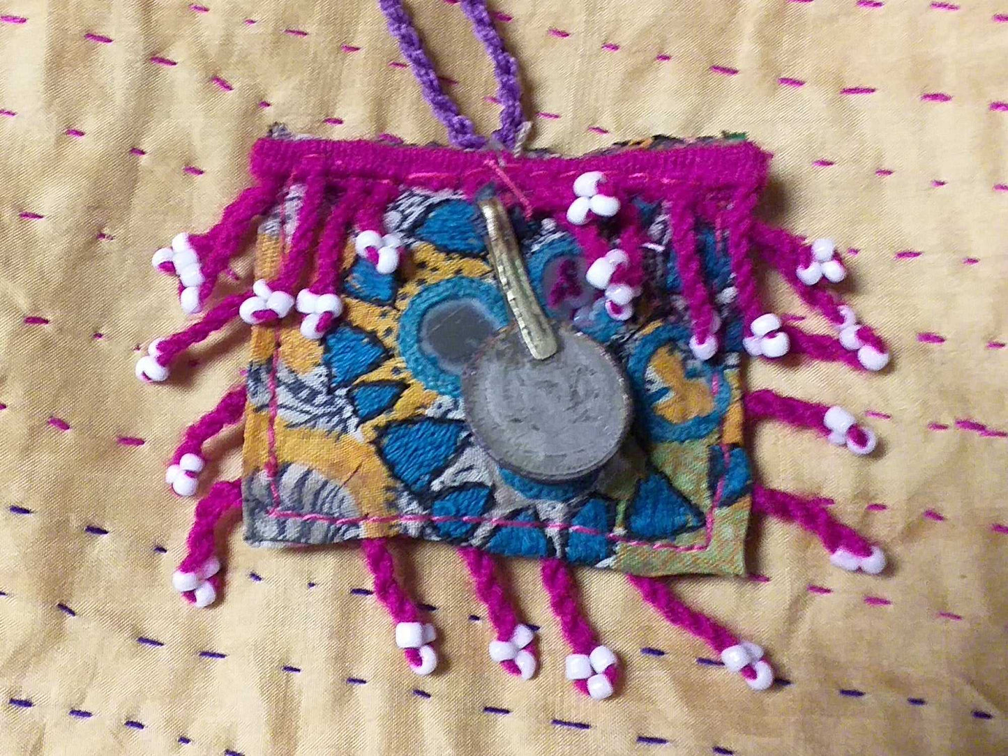 Vintage Kuchi Fabric Necklace