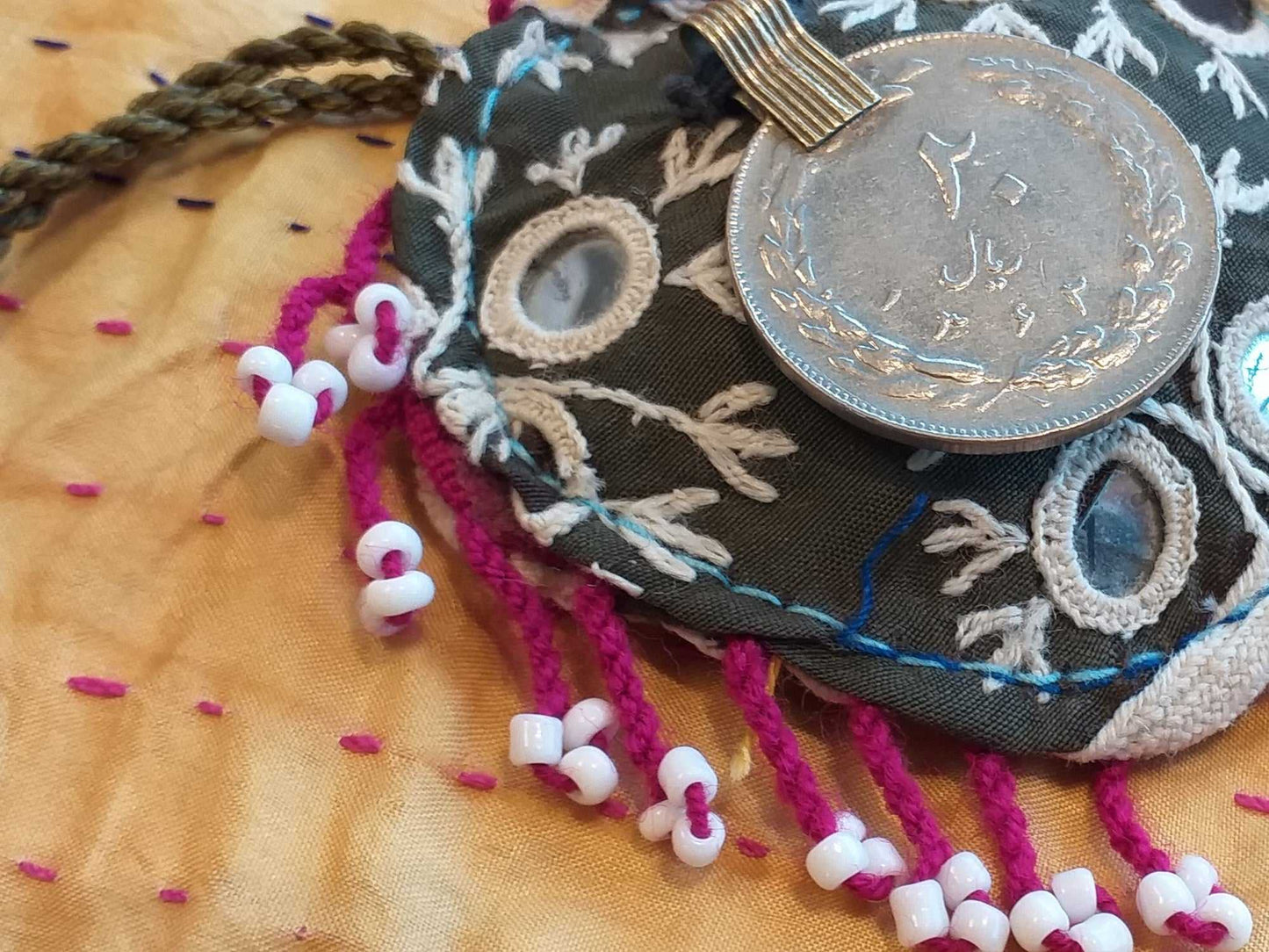 Vintage Kuchi Fabric Necklace