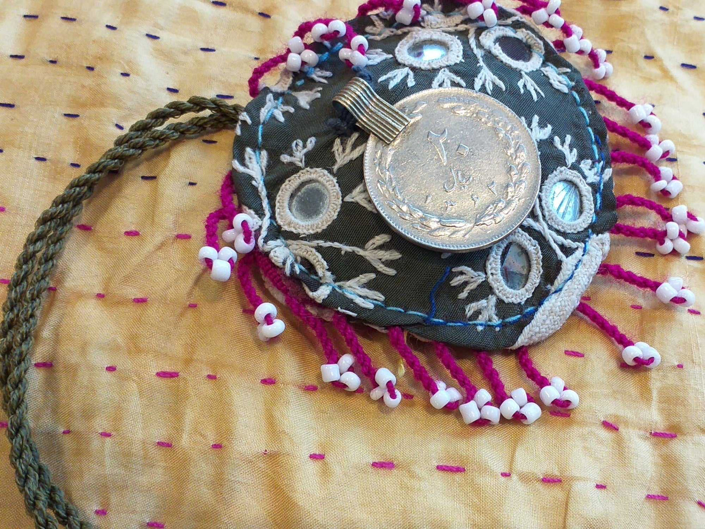 Vintage Kuchi Fabric Necklace