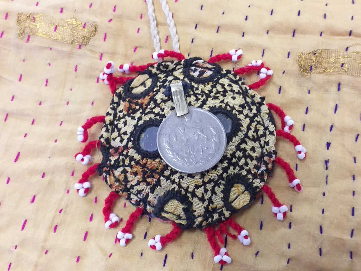 Vintage Kuchi Fabric Necklace