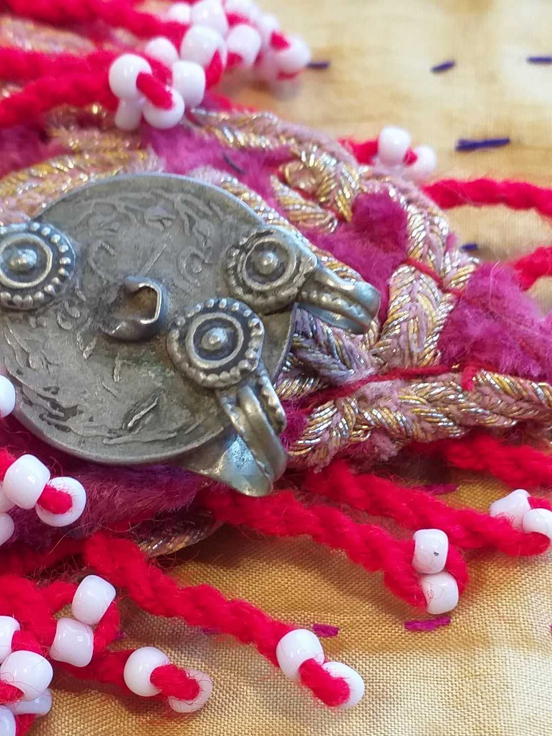 Vintage Kuchi Fabric Necklace