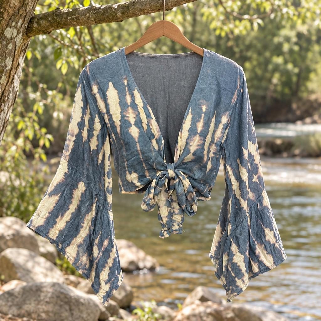 Tie-Dye Bell Sleeve Wrap Top [anookz:9b03eefc-8a1e-4b47-b32b-ba13fd7d978d]