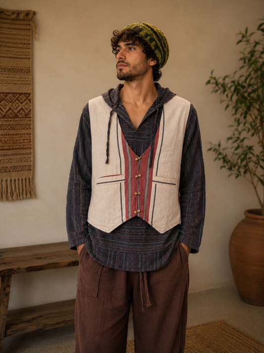 Pinstripe Toggle Waistcoat