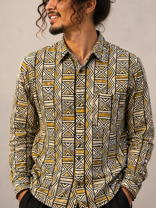 Pacifica Block Print Button Shirt