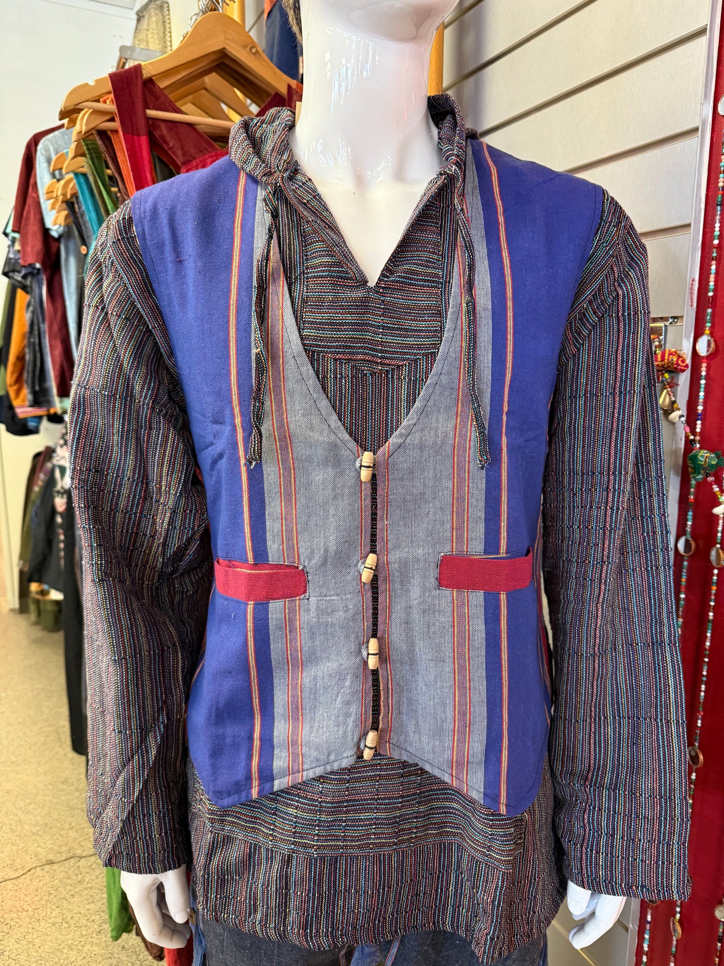 Pinstripe Toggle Waistcoat