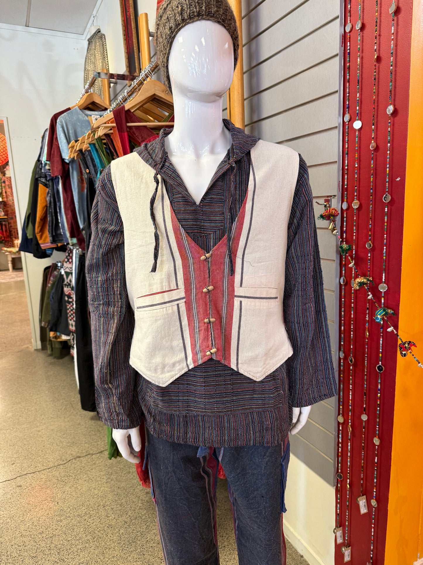Pinstripe Toggle Waistcoat