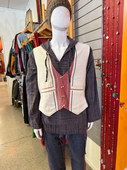 Pinstripe Toggle Waistcoat
