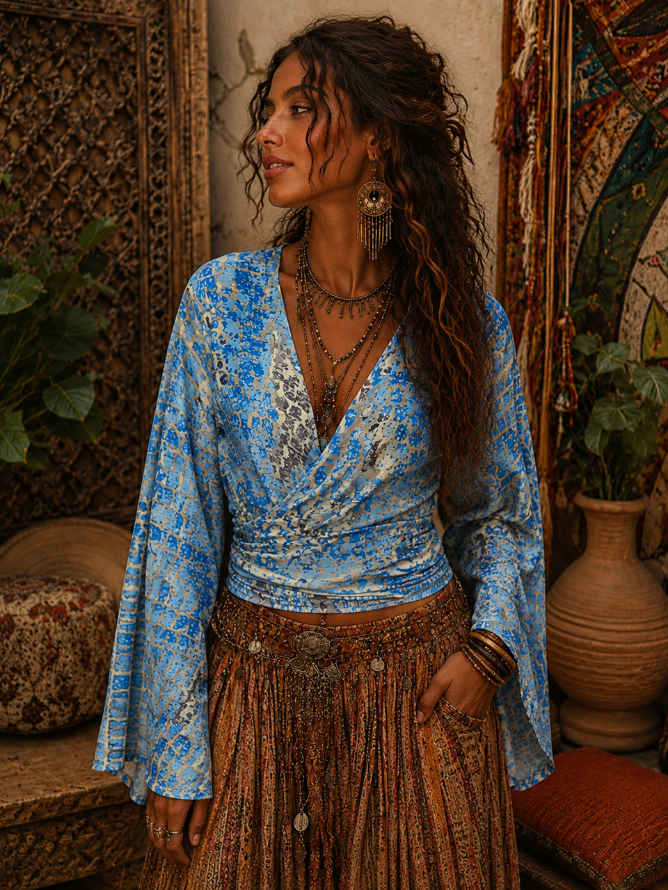 Hine Zaja Satin Tie Top