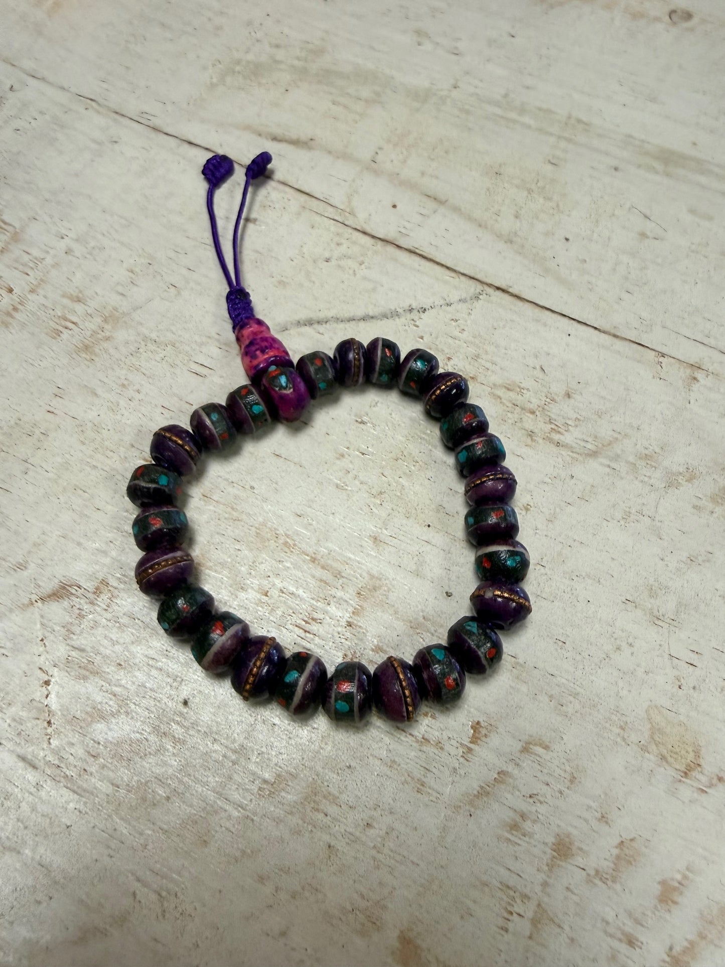 Ceramic Bracelet with Bead Inlay