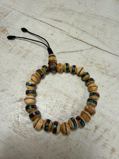 Ceramic Bracelet with Bead Inlay